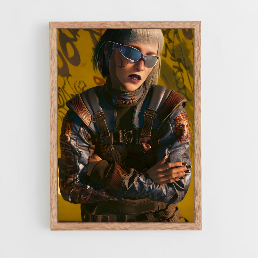 Poster Cyberpunk Femme Armée (vue 4)